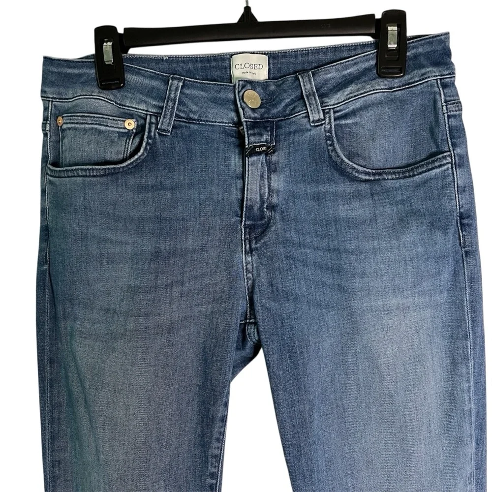 Closed Baker Slim Straight Jeans 29 Candiani Italian Denim Mid Wash Blue - Picture 6 of 16